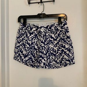 Lilly Pulitzer navy and white reef shorts